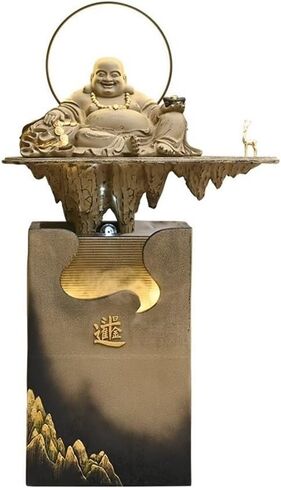 غرفة المعيشة الزخرفية Zen Fountain Company Housewarming افتتاح هدية فورتشن الحلي المائية الشرفة (أسود) in Kuwait