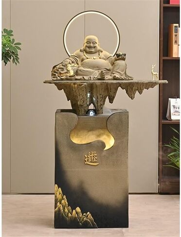 غرفة المعيشة الزخرفية Zen Fountain Company Housewarming افتتاح هدية فورتشن الحلي المائية الشرفة (أسود) in Kuwait