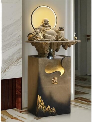 غرفة المعيشة الزخرفية Zen Fountain Company Housewarming افتتاح هدية فورتشن الحلي المائية الشرفة (أسود) in Kuwait