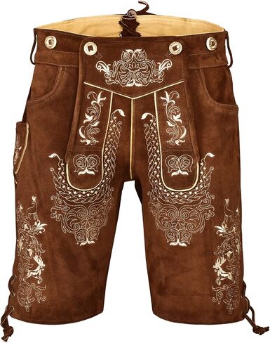 German Bavarian Oktoberfest Trachten Men Wear Short Lederhosen USA Stock in Saudi Arabia