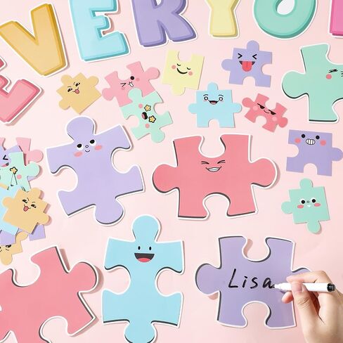 Boho Welcome Bulletin Board Classroom Decoration Puzzle Pieces Cutouts Bulletin Board Set for Wall Art Back to School Decor Educational Teacher Student Supplies Class Home Door Decoration in Saudi Arabia