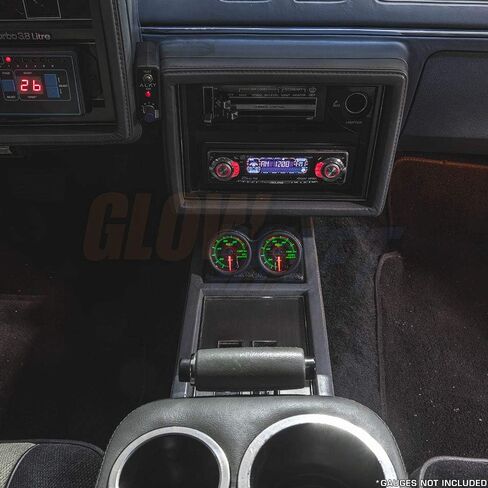 Glowshift Black Dual Console Floor Gauge Pod متوافق مع Buick Grand National G Body 1985-1987 - ABS Plastic - Mounts (2) 2-1/16 "(52 مم) إلى وحدة التحكم في السيارة in Saudi Arabia
