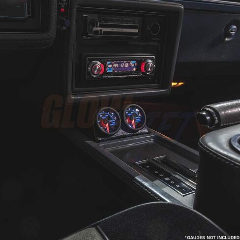 Glowshift Black Dual Console Floor Gauge Pod متوافق مع Buick Grand National G Body 1985-1987 - ABS Plastic - Mounts (2) 2-1/16 "(52 مم) إلى وحدة التحكم في السيارة in Saudi Arabia