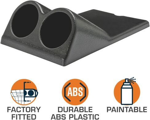 Glowshift Black Dual Console Floor Gauge Pod متوافق مع Buick Grand National G Body 1985-1987 - ABS Plastic - Mounts (2) 2-1/16 "(52 مم) إلى وحدة التحكم في السيارة in Saudi Arabia
