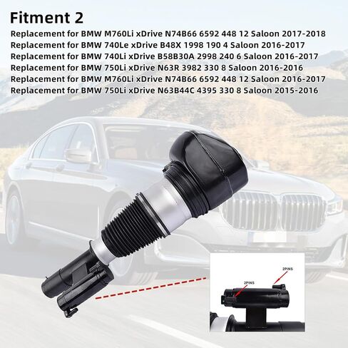 Front Right Air Suspension Strut w/EDC Replacement for BMW 7 Series G11 G12 740 750 760 xDrive 4WD 37106877560 37106899044 37106874598 37107915946 in Saudi Arabia