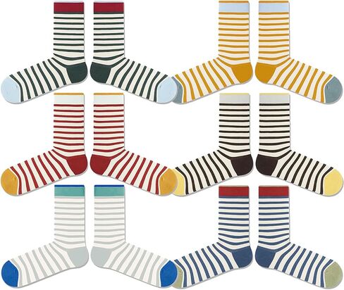 Fun Novelty Socks For Women Striped Retro Crew Socks Sporty Calf Socks Casual Cotton Socks Women in Kuwait