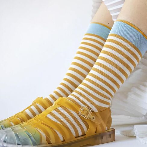 Fun Novelty Socks For Women Striped Retro Crew Socks Sporty Calf Socks Casual Cotton Socks Women in Kuwait