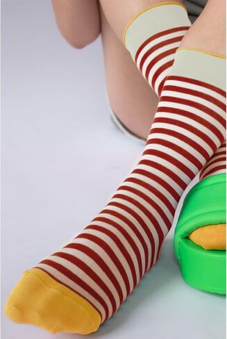 Fun Novelty Socks For Women Striped Retro Crew Socks Sporty Calf Socks Casual Cotton Socks Women in Kuwait