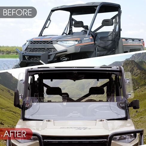 A & UTV Pro Front Half Windshield لعام 2017-2024 Polaris Ranger XP 1000 / Crew / Diesel / XP 900 Accessories Hard Coat PC in Saudi Arabia