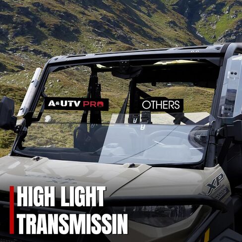 A & UTV Pro Front Half Windshield لعام 2017-2024 Polaris Ranger XP 1000 / Crew / Diesel / XP 900 Accessories Hard Coat PC in Saudi Arabia