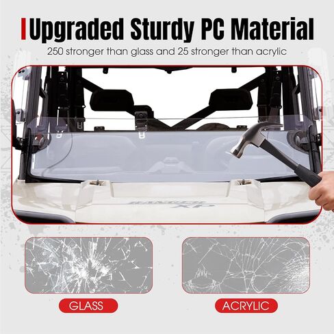 A & UTV Pro Front Half Windshield لعام 2017-2024 Polaris Ranger XP 1000 / Crew / Diesel / XP 900 Accessories Hard Coat PC in Saudi Arabia