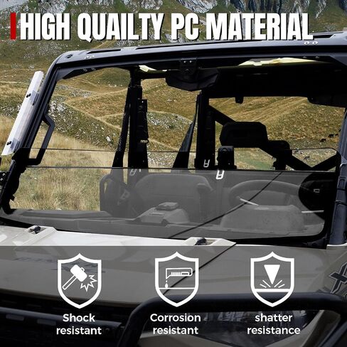 A & UTV Pro Front Half Windshield لعام 2017-2024 Polaris Ranger XP 1000 / Crew / Diesel / XP 900 Accessories Hard Coat PC in Saudi Arabia