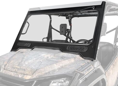 SuperATV Front Glass Windshield for SuperATV Glass Windshield for Honda Pioneer 1000 (See Fitment) | DOT Approved Laminated Safety Glass Windshield | Includes Manual Wiper | Easy Installation in Saudi Arabia
