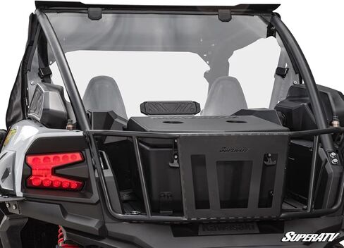 SuperATV Vented Rear Windshield Compatible With Kawasaki Teryx KRX 1000: 2020+ | 1/4" Thick Polycarbonate-Lightly Tinted | Made in the USA | BreezeRite Vent Gives Three Vent Positions in Saudi Arabia
