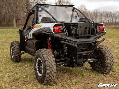 SuperATV Vented Rear Windshield Compatible With Kawasaki Teryx KRX 1000: 2020+ | 1/4" Thick Polycarbonate-Lightly Tinted | Made in the USA | BreezeRite Vent Gives Three Vent Positions in Saudi Arabia