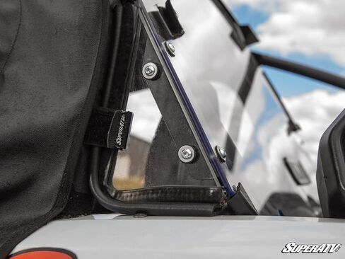 SuperATV Vented Rear Windshield Compatible With Kawasaki Teryx KRX 1000: 2020+ | 1/4" Thick Polycarbonate-Lightly Tinted | Made in the USA | BreezeRite Vent Gives Three Vent Positions in Saudi Arabia