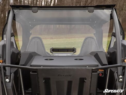 SuperATV Vented Rear Windshield Compatible With Kawasaki Teryx KRX 1000: 2020+ | 1/4" Thick Polycarbonate-Lightly Tinted | Made in the USA | BreezeRite Vent Gives Three Vent Positions in Saudi Arabia