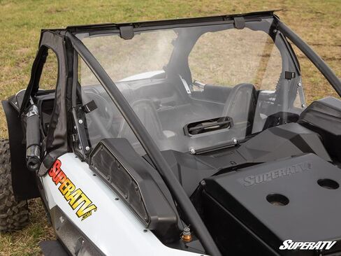 SuperATV Vented Rear Windshield Compatible With Kawasaki Teryx KRX 1000: 2020+ | 1/4" Thick Polycarbonate-Lightly Tinted | Made in the USA | BreezeRite Vent Gives Three Vent Positions in Saudi Arabia