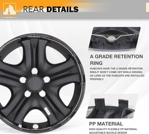 Wolfstorm 17 "Hubcaps لـ Toyota Rav4 2013-2018 عجلات فولاذية ، R17 Car Hubcaps Snap على مجموعة غطاء حافة العجلات 17 بوصة من 4 ، وايت آند أسود in Kuwait
