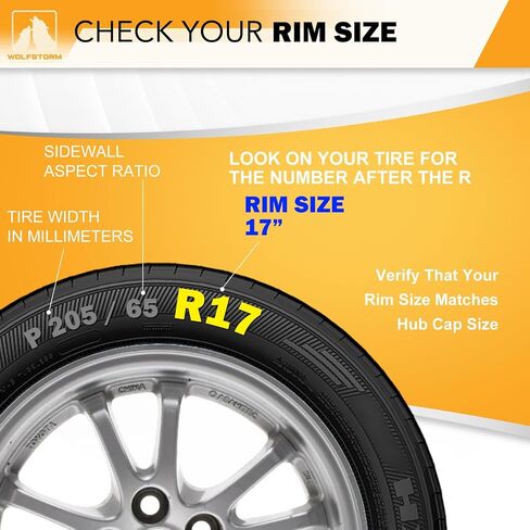 Wolfstorm 17 "Hubcaps لـ Toyota Rav4 2013-2018 عجلات فولاذية ، R17 Car Hubcaps Snap على مجموعة غطاء حافة العجلات 17 بوصة من 4 ، وايت آند أسود in Kuwait