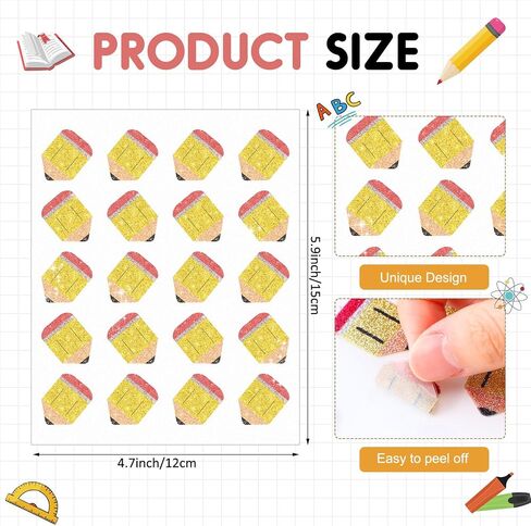 Geyee 400 Pcs Apple Shape Stickers Glitter Apple Stickers Back to School Stickers 3 Colors Apple Decals Teachers Reward Stickers for First Day of School Fall Classroom Decor School Incentives in Saudi Arabia