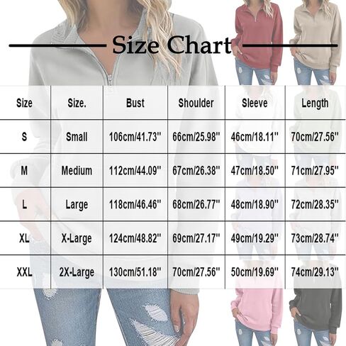 Women Sweatshirt Casual Long Sleeve Half Zip Pullover Lightweight Casual Loose Fashion Sweatshirts in Saudi Arabia
