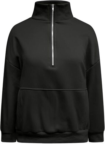 Women Sweatshirt Casual Long Sleeve Half Zip Pullover Lightweight Casual Loose Fashion Sweatshirts in Saudi Arabia