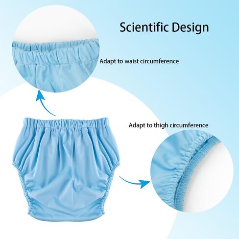 Adult Cloth Diaper Leak-Protection, Soft TPU Diapers Cover Pull-On Pant Washable and Reusable with Low Water Permeability Unisex(Black,L) in Kuwait