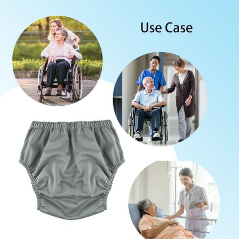 Adult Cloth Diaper Leak-Protection, Soft TPU Diapers Cover Pull-On Pant Washable and Reusable with Low Water Permeability Unisex(Black,L) in Kuwait