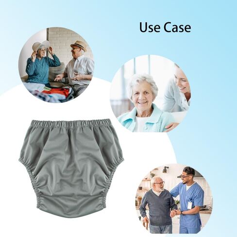 Adult Cloth Diaper Leak-Protection, Soft TPU Diapers Cover Pull-On Pant Washable and Reusable with Low Water Permeability Unisex(Black,L) in Kuwait