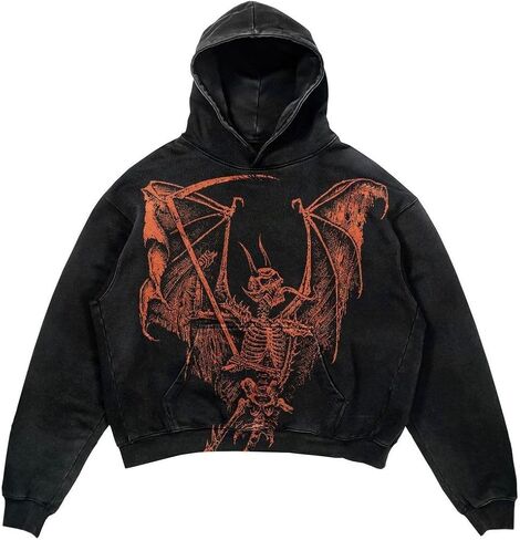 Y2K Butterfly Printed Hoodie Women's New Sports Shirt Large Loose Couple Gothic New Popular Garbage Hoodie in Saudi Arabia