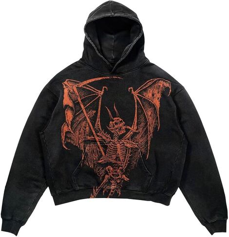 Y2K Butterfly Printed Hoodie Women's New Sports Shirt Large Loose Couple Gothic New Popular Garbage Hoodie in Saudi Arabia