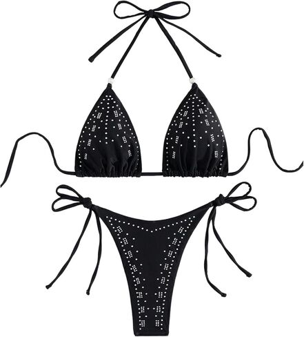 WDIRARA Women's 2 Piece Bikini Set Halter Triangle String Swimsuit Bathing Suit in Saudi Arabia