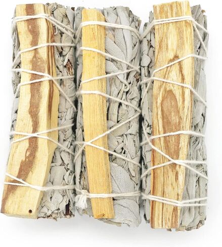 Sage & Palo Santo Smudge Sticks - 4 Inch Organic White Sage Wands (3 Pack) - Sustainably Sourced - Bulk for Home Cleansing, Meditation & Rituals in Saudi Arabia