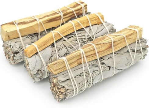 Sage & Palo Santo Smudge Sticks - 4 Inch Organic White Sage Wands (3 Pack) - Sustainably Sourced - Bulk for Home Cleansing, Meditation & Rituals in Saudi Arabia