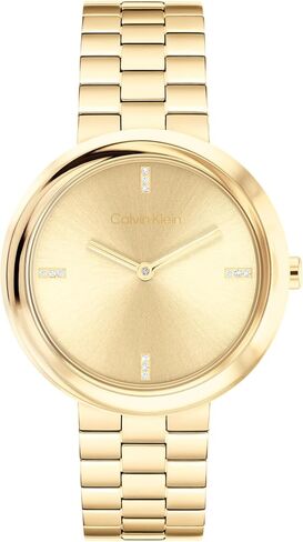 Calvin Klein Women's Twisted Bezel - 34mm 2h 2h Quartz Slim Watch - سوار من الفولاذ المقاوم للصدأ - ساعة أنيقة حديثة - أزياء متميزة - هدية لها in Saudi Arabia