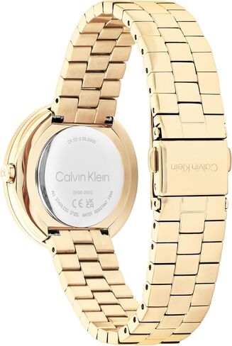 Calvin Klein Women's Twisted Bezel - 34mm 2h 2h Quartz Slim Watch - سوار من الفولاذ المقاوم للصدأ - ساعة أنيقة حديثة - أزياء متميزة - هدية لها in Saudi Arabia