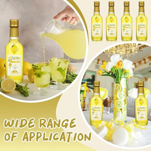 12 مجموعات 8 أوقية من زجاجات Limoncello زجاجات فارغة واضحة الخمور مع ملصقات الليمون ، والأغطية ، وكبسولات تقلص ، وسحر هدايا Limoncello Brewing Brewing (الذهب) محلية الصنع (الذهب) in Saudi Arabia