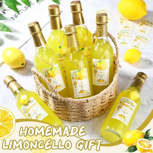 12 مجموعات 8 أوقية من زجاجات Limoncello زجاجات فارغة واضحة الخمور مع ملصقات الليمون ، والأغطية ، وكبسولات تقلص ، وسحر هدايا Limoncello Brewing Brewing (الذهب) محلية الصنع (الذهب) in Saudi Arabia