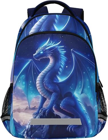 Blue Dragon Galaxy Glowing Backpack for Boys Girls Elementary School Bag Kids Travel Casual Rucksack Laptop Bookbag in Saudi Arabia