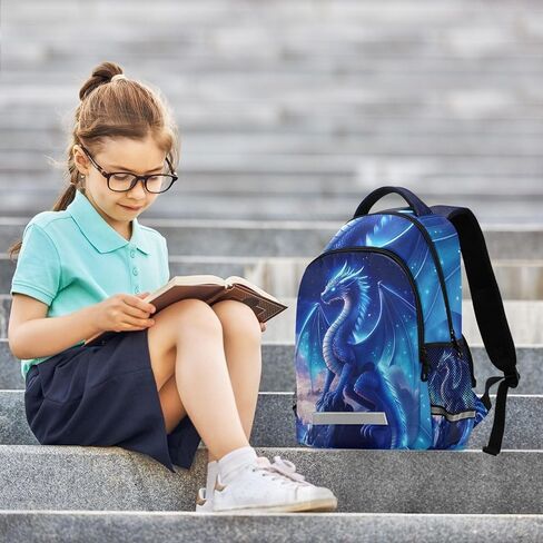 Blue Dragon Galaxy Glowing Backpack for Boys Girls Elementary School Bag Kids Travel Casual Rucksack Laptop Bookbag in Saudi Arabia