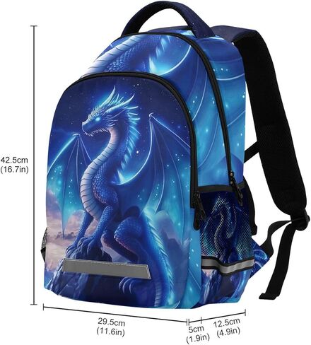 Blue Dragon Galaxy Glowing Backpack for Boys Girls Elementary School Bag Kids Travel Casual Rucksack Laptop Bookbag in Saudi Arabia