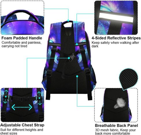 Blue Dragon Galaxy Glowing Backpack for Boys Girls Elementary School Bag Kids Travel Casual Rucksack Laptop Bookbag in Saudi Arabia