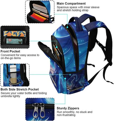 Blue Dragon Galaxy Glowing Backpack for Boys Girls Elementary School Bag Kids Travel Casual Rucksack Laptop Bookbag in Saudi Arabia