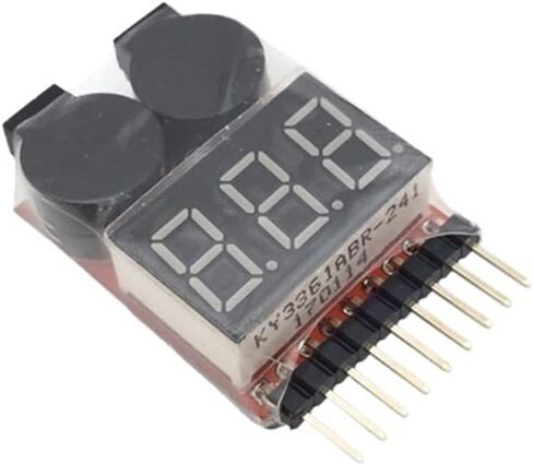 1-8S Lipo Li-ion Fe Battery Voltage 2IN1 Indicator Tester Low Voltage Buzzer Alarm for RC Car Boat LED 3.7-30V Dual Speaker in Saudi Arabia