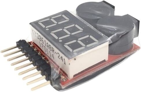 1-8S Lipo Li-ion Fe Battery Voltage 2IN1 Indicator Tester Low Voltage Buzzer Alarm for RC Car Boat LED 3.7-30V Dual Speaker in Saudi Arabia