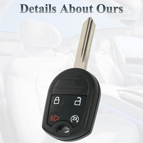 استبدال Cey Fob Shell Case لـ Ford F150 F250 F350 F450 F550 F650 F750 Flex Explorer Explorer Lincoln Navigator MKX 2011-2020 الإدخال غير المفتاح بعد بدء التشغيل 4 in Saudi Arabia
