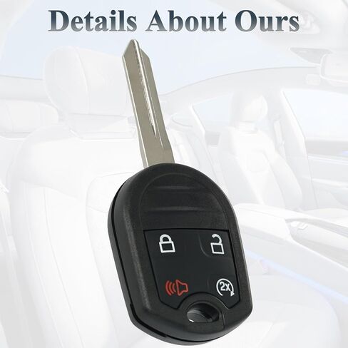 استبدال Cey Fob Shell Case لـ Ford F150 F250 F350 F450 F550 F650 F750 Flex Explorer Explorer Lincoln Navigator MKX 2011-2020 الإدخال غير المفتاح بعد بدء التشغيل 4 in Saudi Arabia