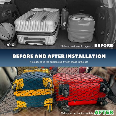 Stretchable Cargo Net, Adjustable Elastic Storage Mesh Nets, Envelope Style Cargo Netting with Mounting Screws and Hooks, Trunk Rear Cargo Organizer Net for Car Truck SUV (35.4×15.7 Inch) in Saudi Arabia