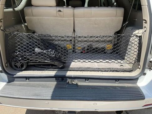 Rear Trunk Organizer Cargo Net for Toyota Sequoia 2001-2007 – Envelope Style Cargo Net for SUV – Black Color – Premium Mesh Elastic Car Trunk Organizer Vehicle Carrier Storage in Saudi Arabia
